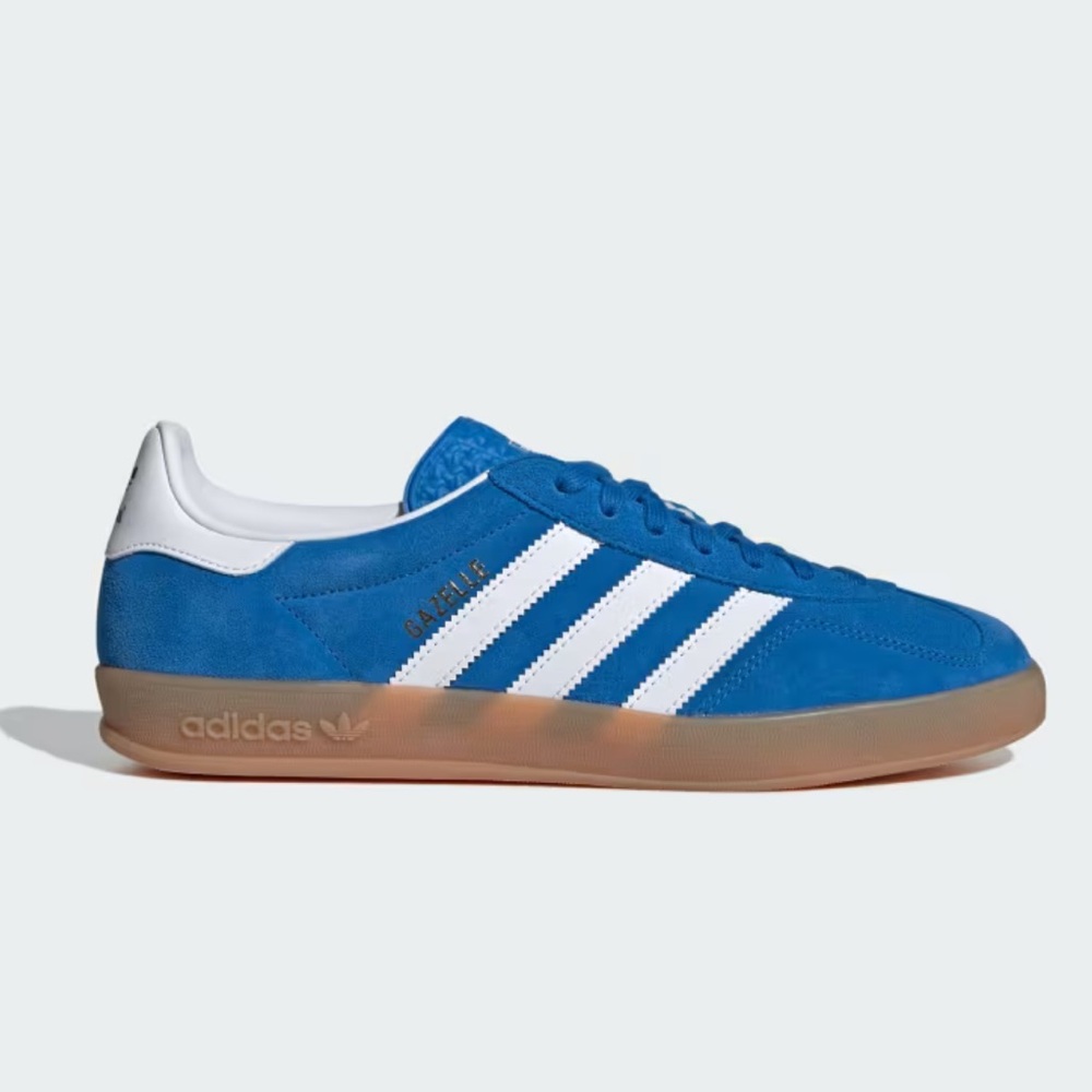 adidas Gazelle Blue and White Athletic Shoes